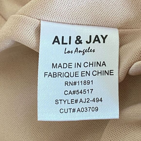 Ali & Jay Peach Meet Me In The Grotto Textured Floral Lace Bodycon Mini Dress Sz - Picture 10 of 16